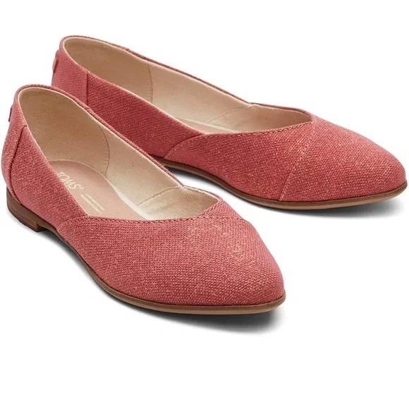 Toms Shoes - TOMS | EUC Women's Jutti Neat Flat Metallic Ballet Flats Canvas Loafers Shoes, 8